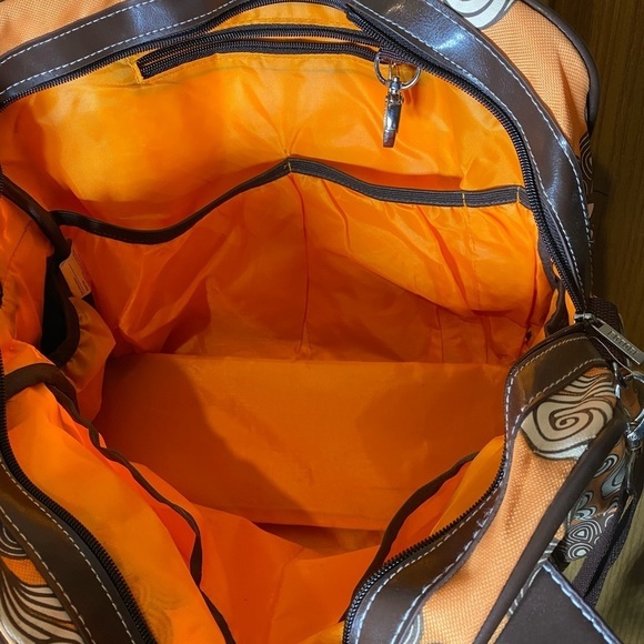 House of Botori orange and brown big bag shoulder bag purse duffle bag baby bag‍ - Picture 8 of 11